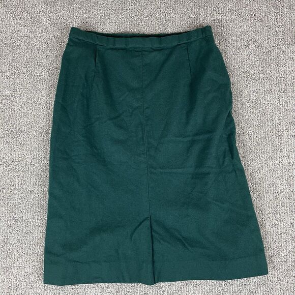 Vintage Pendleton Skirt Womens Fourteen 70s 80s Midi A Line Wool Retro Green - Picture 2 of 11